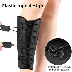 Support de mollet en cuir réglable avec cordon élastique, enveloppant et compressif pour l'exercice et la protection des mollets - Product Image 3