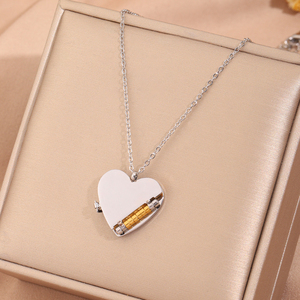 G4756 Collana con Ciondolo a Cuore Apribile in Acciaio Inossidabile per Incisione Laser, per Figlia, Madre, Nipote, <span class=keywords><strong>Amante</strong></span> - Product Image 6