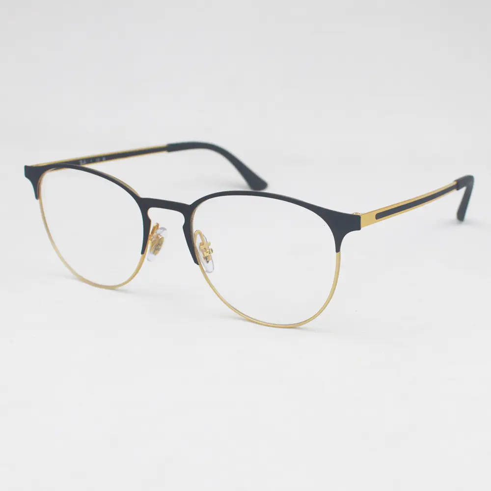 Hoge Kwaliteit Beroemde Metalen Luxe Bril Frames 6375 Custom Logo R Merk Ronde Brillen Optische Frames Voor Mannen Vrouwen