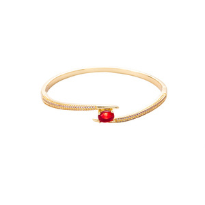 European American Colored Gemstone Multi Color <b>Bracelet</b> Gold Plated <b>Copper</b> Instagram Style Fashion Jewelry Accessories - Product Image 5