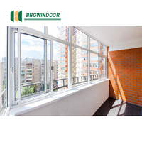 Lukliving fenêtre coulissante à économie d'énergie en aluminium à rupture thermique fenêtre coulissante en aluminium coupe-vent moderne
