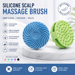 Silicone Scalp Massage <b>Shampoo</b> Brush Exfoliating Deep Cleansing Hair Washing Scalp Massager Soft Flexible OEM ODM - Product Image 1