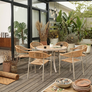 Juego de Comedor para Patio Exterior Moderno y Ecológico Meiqi, Mesa y Sillas de Hierro, Juego para Terraza, Balcón, Jardín, Resistente a la Intemperie, Estilo <span class=keywords><strong>Bistro</strong></span> - Product Image 1