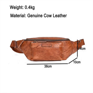 Sacs de poitrine vintage en cuir de vache véritable AndoBag pour hommes, sacs messager pour hommes d'affaires, sac bandoulière, sac banane 1411 - Product Image 2