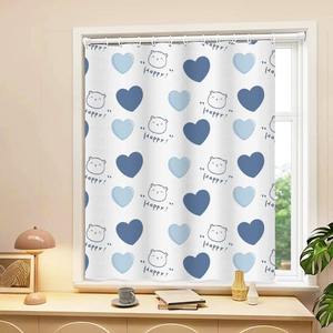 ผ้าม่านพิมพ์ลายสำหรับหน้าต่างเบย์วินโดว์แบบไม่ต้องเจาะ พร้อมราวม่านแบบยืดหดได้ กึ่งกันแสง เหมาะสำหรับห้องนอน ห้องครัว <span class=keywords><strong>บ้าน</strong></span><span class=keywords><strong>เช่า</strong></span> - Product Image 2