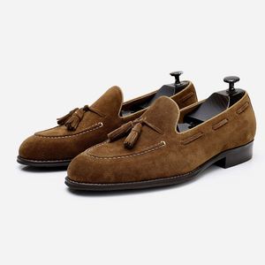Zapatos de Cuero Vacuno de Ante para Hombre, Diseño Moderno, Casuales, de la <span class=keywords><strong>Mejor</strong></span> Calidad, para Conducir, Estilo con Borlas - Product Image 2