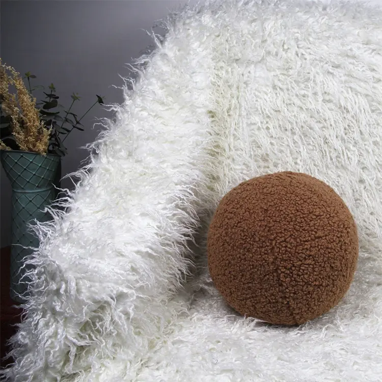 Hot Selling Nordic Boucle Round Pillow Case Cute Ball Pillows