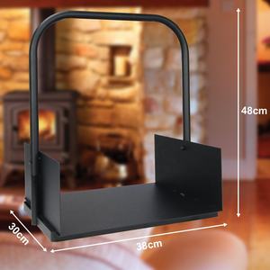 Almacenamiento <span class=keywords><strong>de</strong></span> <span class=keywords><strong>leña</strong></span> <span class=keywords><strong>Chimenea</strong></span> Registro Soporte <span class=keywords><strong>de</strong></span> metal Estante <span class=keywords><strong>de</strong></span> madera negro <span class=keywords><strong>para</strong></span> exteriores - Product Image 3