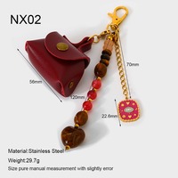 Accessoires DIY Bijoux Acier Zircon Yeux Maléfiques Rose Bleu Pendentifs Pierre Acrylique Breloques de Sac en Cuir Porte-clés