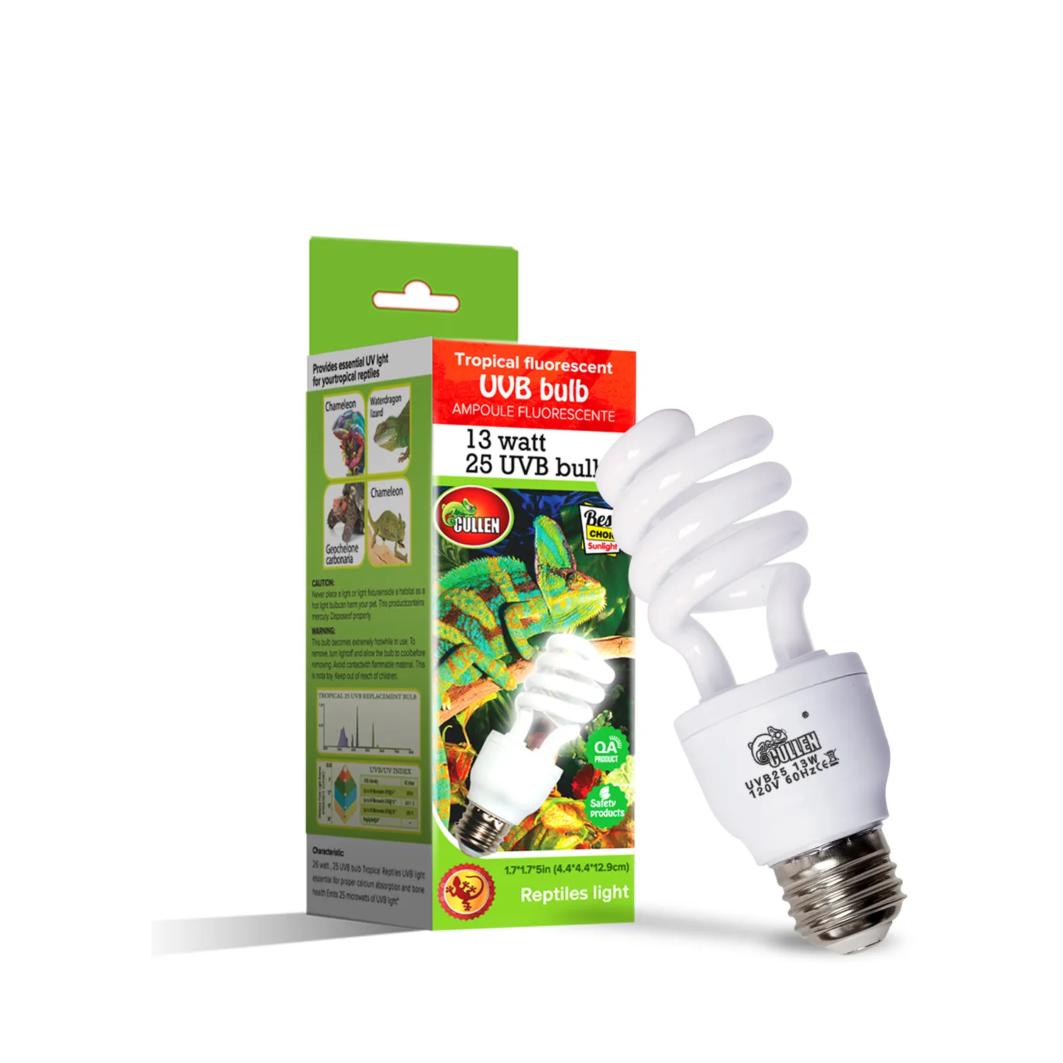Spiral Energy Saving Bulb Tropical reptiles fluorescent 13W 26W 25UVB 5.0 lamp