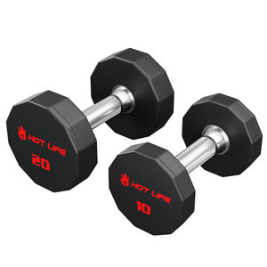 Musculation commerciale <span class=keywords><strong>lb</strong></span> kg noir PU uréthane haltères prix d'usine - Product Image 5