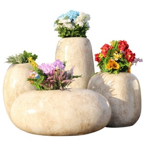 Maceta Moderna de Diseño Blanco, Recubierta de Fibra de Vidrio y PE, Decoración para Jardín Exterior, Piso y Uso en Hoteles - Product Image 2