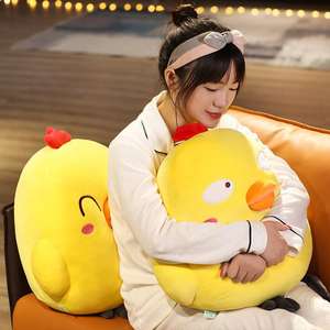 Vente en gros poupée coq ronde douce et mignonne oreiller de couchage pour filles poupée en peluche poulet jaune pour enfants - Product Image 4
