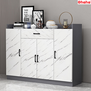 ช่องใส่รองเท้าแบบฝาพับเปิดออกเพื่อง่ายต่อการเข้าถึงตู้รองเท้าอัจฉริยะระดับพรีเมียมพร้อมลวดลายหินอ่อนดีไซน์ทันสมัย - Product Image 3