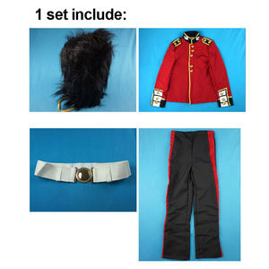 <span class=keywords><strong>Costume</strong></span> d'Halloween de la Garde Royale pour Adultes et Garçons <span class=keywords><strong>Costume</strong></span> Rouge Britannique Casquette en Peau d'Ours Royauté Cosplay Ensemble avec Manteau Pantalon Ceinture Chapeau - Product Image 4