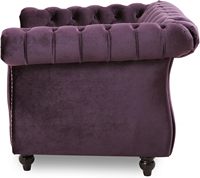 Superbe Offre : Fauteuil Club Chesterfield Leila en Velours, Design Moderne, avec Dossier Solide à 3 Positions et Structure en Bois