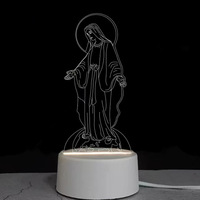 Décoration murale chrétienne personnalisée et rechargeable avec éclairage LED de Jésus pour la maison et les cadeaux religieux