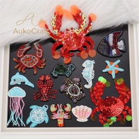 Appliques 3D personnalisées faites à la main avec paillettes, animaux marins, étoiles de mer, coquillages, tortues marines, dauphins, perles, strass, broderies en PVC