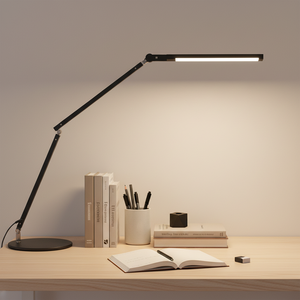 Lampe <span class=keywords><strong>de</strong></span> bureau DC avec abat-jour détachable, simple, flexible, pliable, bras long, fixation par pince/socle, éclairage grand angle pour bureaux et salles <span class=keywords><strong>de</strong></span> lecture - Product Image 1