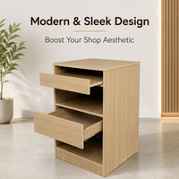 Armoire de chevet en bois à tiroir coulissant, finition chêne clair, avec grand compartiment inférieur ouvert, unité de rangement
