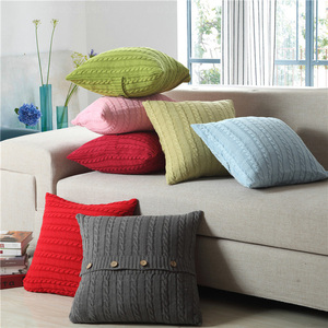 LXMH Knit 100% Cotton Christmas Pillow Case Crochet Throw Cable Blue Knitted Beach Blanket with Home Decoration - Product Image 3
