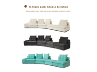 VOXHOME USA auf Lager Dropshipping Graues Haustierfreundliches Samt-Wohnzimmer Modulares Ecksofa-Set Kratzfestes Miami-Sofa