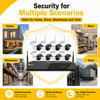 Sistema de Vigilancia Inalámbrico Wistino 8CH 6MP NVR, Kit Inteligente para el Hogar, Alerta de Movimiento, Visión Nocturna en Color, Sistema de Seguridad CCTV para Tiendas