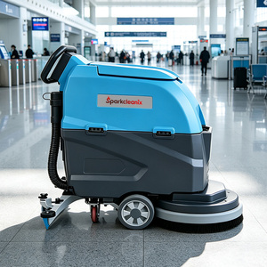 Adjustable Down Pressure Commercial Floor <strong>Scrubber</strong> Battery Walk-behind Industrial Ceramic <strong>Tile</strong> Floor Cleaning Machine - Product Image 1
