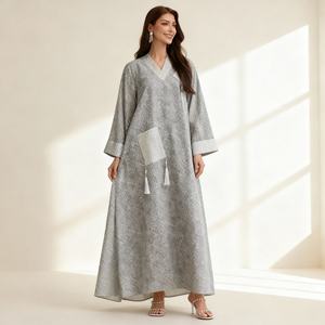 Robe Abaya de fête élégante et tendance de haute qualité, personnalisable OEM ODM pour femmes musulmanes - Product Image 1