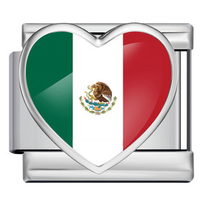 Pulsera Modular con Bandera Nacional en Forma de Corazón, Acero Inoxidable, Charm DIY, Unisex, Uso Diario - Product Image 4