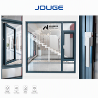 Ventana de Aluminio con Apertura Exterior y Color Personalizado, 6060-T66, 1.8mm, PA66, Rotura Térmica, Vidrio Low-E, para Villas Modernas