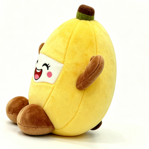 Peluche de Plátano Sonriente Personalizado, Juguete de Peluche Suave y Esponjoso con Extremidades y Cara Sonriente - Product Image 1