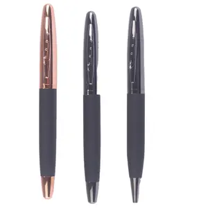 pens supplier gunmetal or rose gold upper barrel rubber finishing lower barrel twist gift metal pen