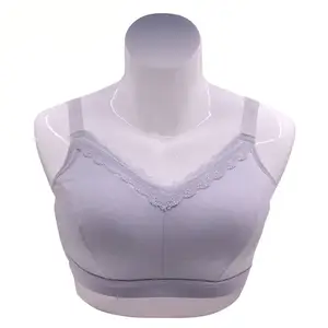 ONEFENG 6052 Silicone Breast Forms Mastectomy Bra with Pockets for Artificial Breast Prosthesis Woman Without Steel Ring