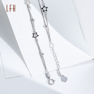 Pulsera de Estrella de Doble Capa con Cadena Ajustable de Oro Real de 18K, Joyería de la Suerte, Pulsera de Estrella de 18k, Au750 - Product Image 5