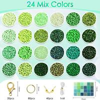 10000 pièces 24 couleurs 3mm petites perles de verre Kit Morandi couleur Bracelet faisant adultes enfants bricolage perles bijoux accessoires