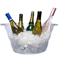 Seau à glace portable en plastique multi-styles, refroidisseur à champagne pour bar, avec logo et couleur personnalisables