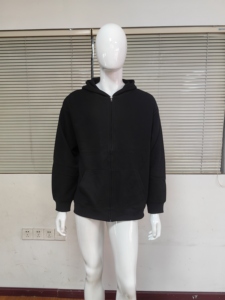 Sudadera con Capucha Oversize para Hombre, Cierre de Cremallera, Color Sólido, Forro Polar, Casual, Tejida, Corte Regular, Otoño - Product Image 6