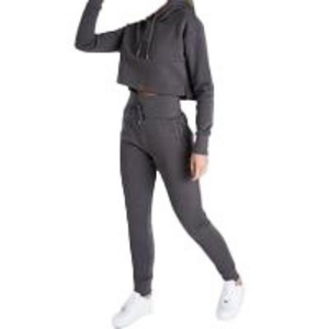 Conjunto Deportivo Informal de Moda Personalizada, Top Corto con Capucha y Pantalones Deportivos para Mujer, Chándales Deportivos - Product Image 3