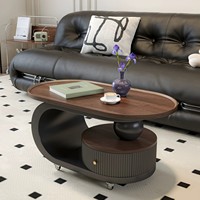 Nouvelle table basse en pierre mobile avec roulettes et espace de rangement pour salon, petit appartement - Design italien de luxe léger haut de gamme
