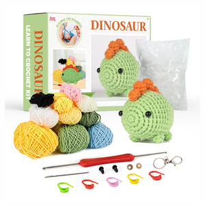 Juguetes de Ganchillo de Dinosaurios para Niños, Kit de Iniciación para Principiantes - Product Image 1