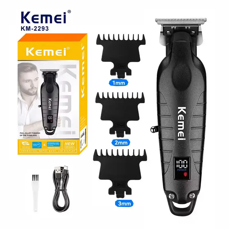 Kemei km-2293ヘアカッターマシンベストブランド急速充電理髪ブレード新しいデザインヘアトリマー & クリッパー