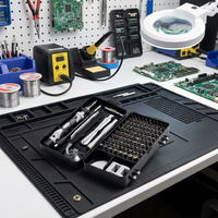 Kit d'outils de réparation électronique et de quincaillerie professionnel CR-V, coffret rigide, clés mixtes, jeu de tournevis pour une réparation de précision