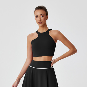 2025 Set pakaian olahraga wanita atasan rok mulus pakaian Golf Bra tanpa lengan musim panas 2 potong pakaian Set rok rok olahraga - Product Image 5
