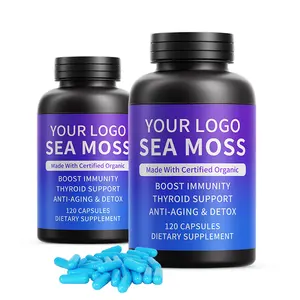 Hoge Kwaliteit Oem Private Label Kruidensupplement Seamoss Capsules Biologische Rauwe Zee Mos Capsules Immuniteit Energie Detox