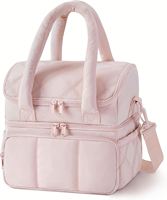 Sac à déjeuner isotherme double compartiment matelassé, sac fourre-tout isotherme matelassé, sac isotherme grand format, étanche, durable et réutilisable
