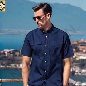 เสื้อตกปลาผู้ชายแบบแห้งเร็ว ระบายอากาศได้ดี แขนสั้น ป้องกันแสงแดด เหมาะสำหรับกิจกรรมกลางแจ้ง - Product Image 1