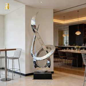 Escultura Abstracta de Acero Inoxidable de Diseño Moderno y Popular de RELONG para Decoración de Salones de Restaurante - Product Image 5