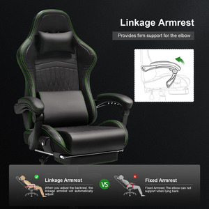 La silla Tarok Pro con <span class=keywords><strong>licencia</strong></span> DDP más barata, silla de oficina italiana Cadeira Gaming, silla de juego negra y verde con reposapiés - Product Image 6