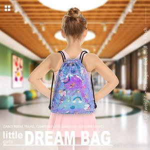 Mermaid Reversible Sequin <strong>Unicorn</strong> Drawstring Backpack Customized Gift Set <strong>Party</strong> <strong>Bag</strong> - Product Image 6
